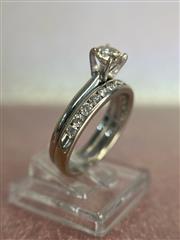 Lady's Diamond Wedding Set 13 Diamonds 1.01 Carat T.W. 14K White Gold 4.9g